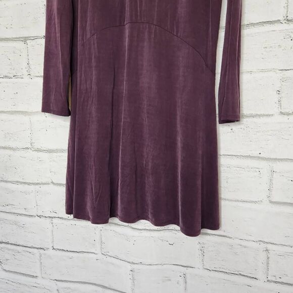 Anthropologie Dolan Left Coast Collection Plum Women's Plunging Swing Dress Sz M - Picture 7 of 13